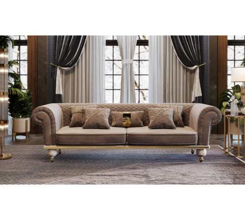 Диван Прадо (велюр серо-бежевый)