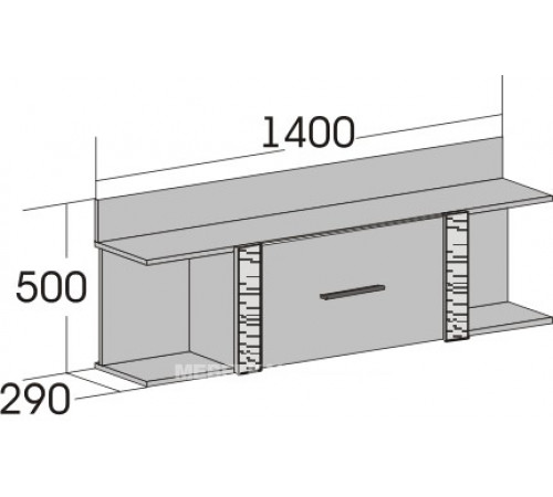 Навесная закрытая полка Элана 