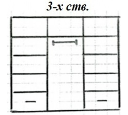 Трехстворчатый шкаф для одежды Римини MUR-118-03 с зеркалом Трехстворчатый шкаф для одежды Римини MUR-118-03 с зеркалом